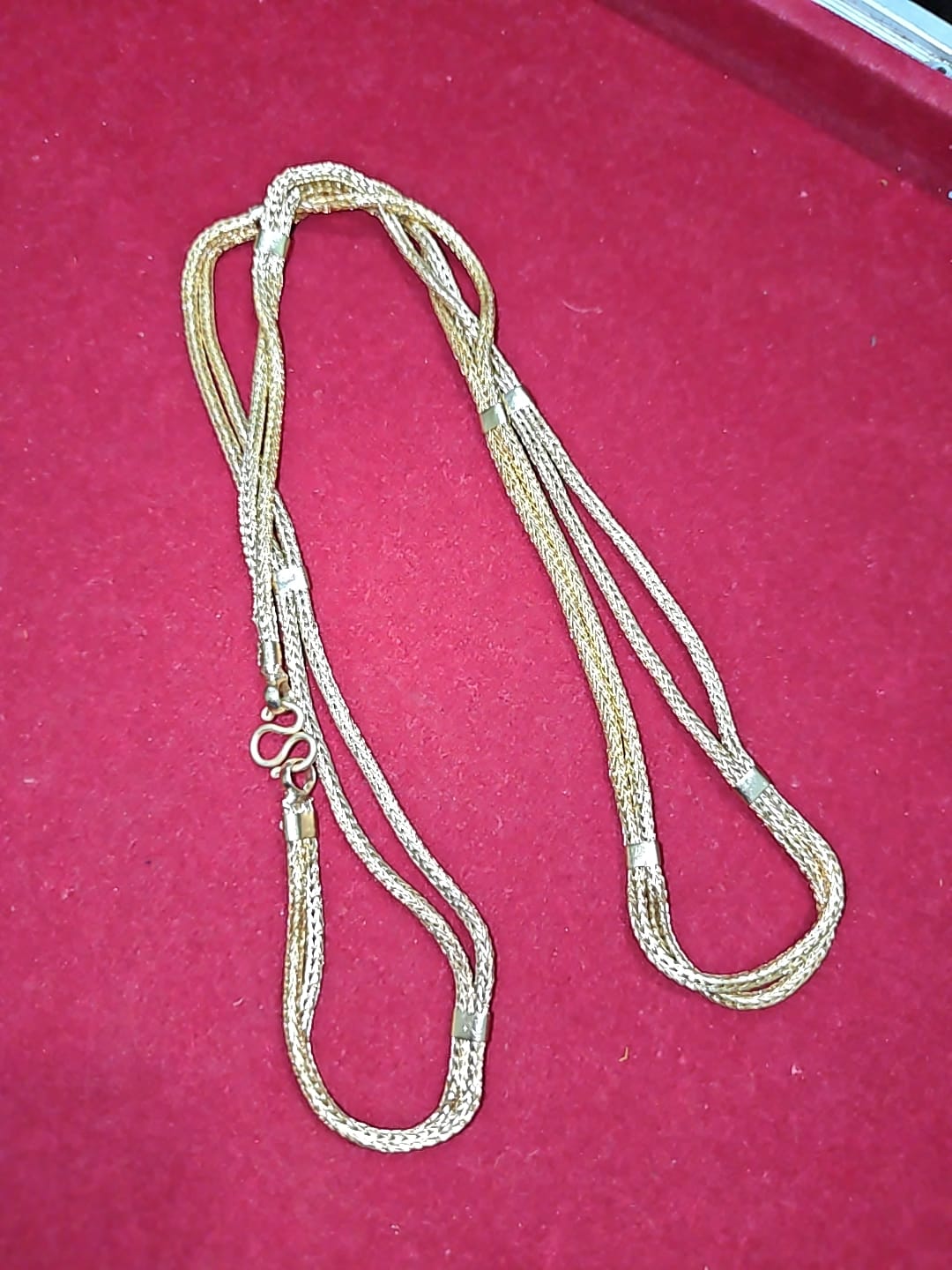 24 Inch nantadu double Chain. Crafted with a beautiful unpolished